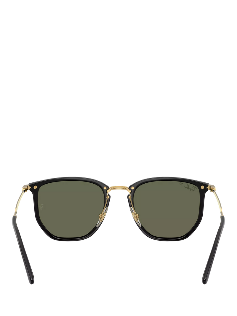 Ray-Ban RB4451 polarised irregular sunglasses black frame green lens (British brand)