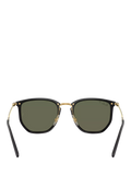Ray-Ban RB4451 polarised irregular sunglasses black frame green lens (British brand)