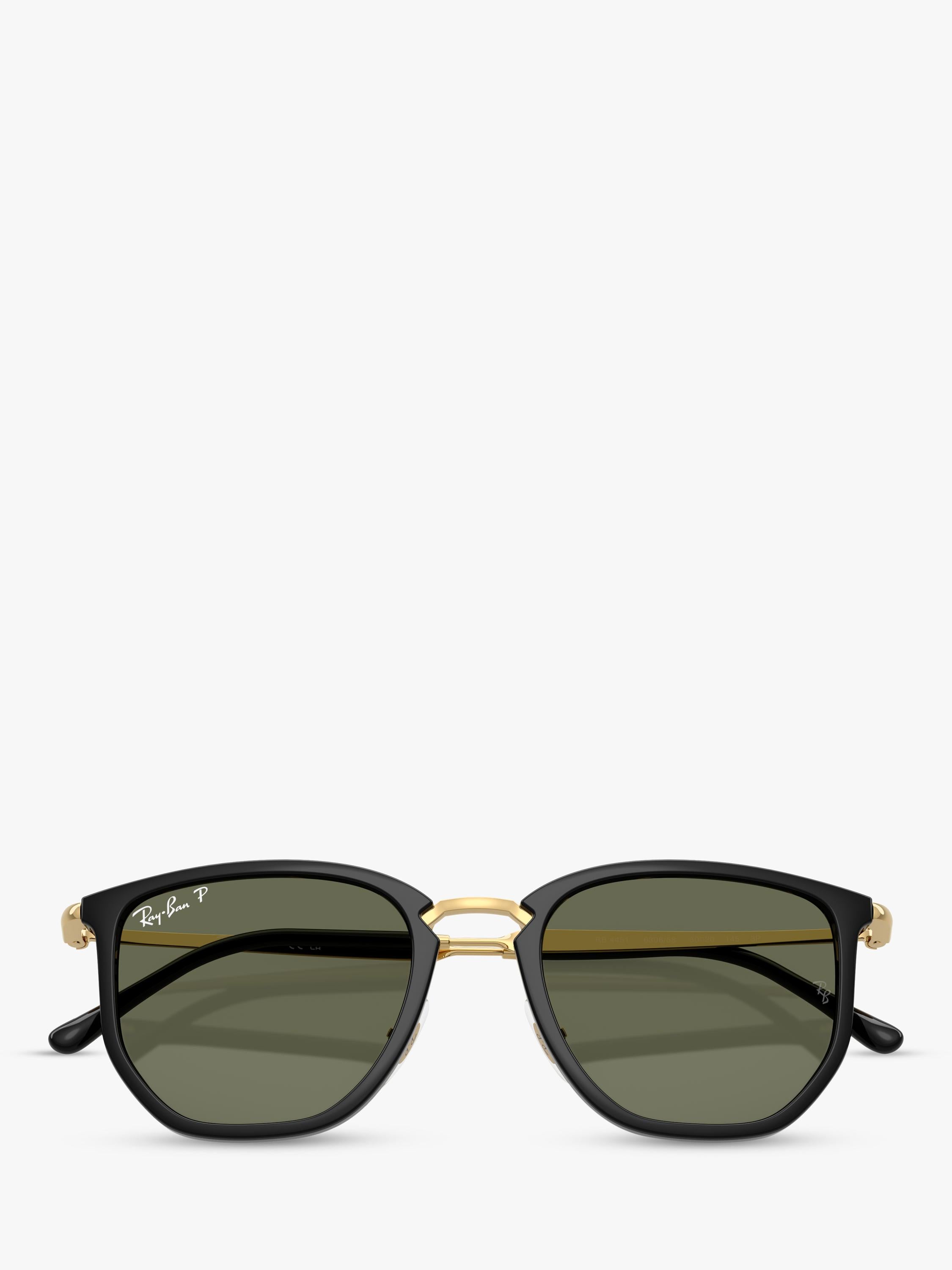 Ray-Ban RB4451 polarised irregular sunglasses black frame green lens (British brand)