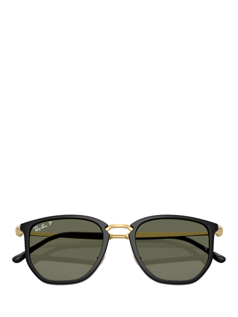 Ray-Ban RB4451 polarised irregular sunglasses black frame green lens (British brand)