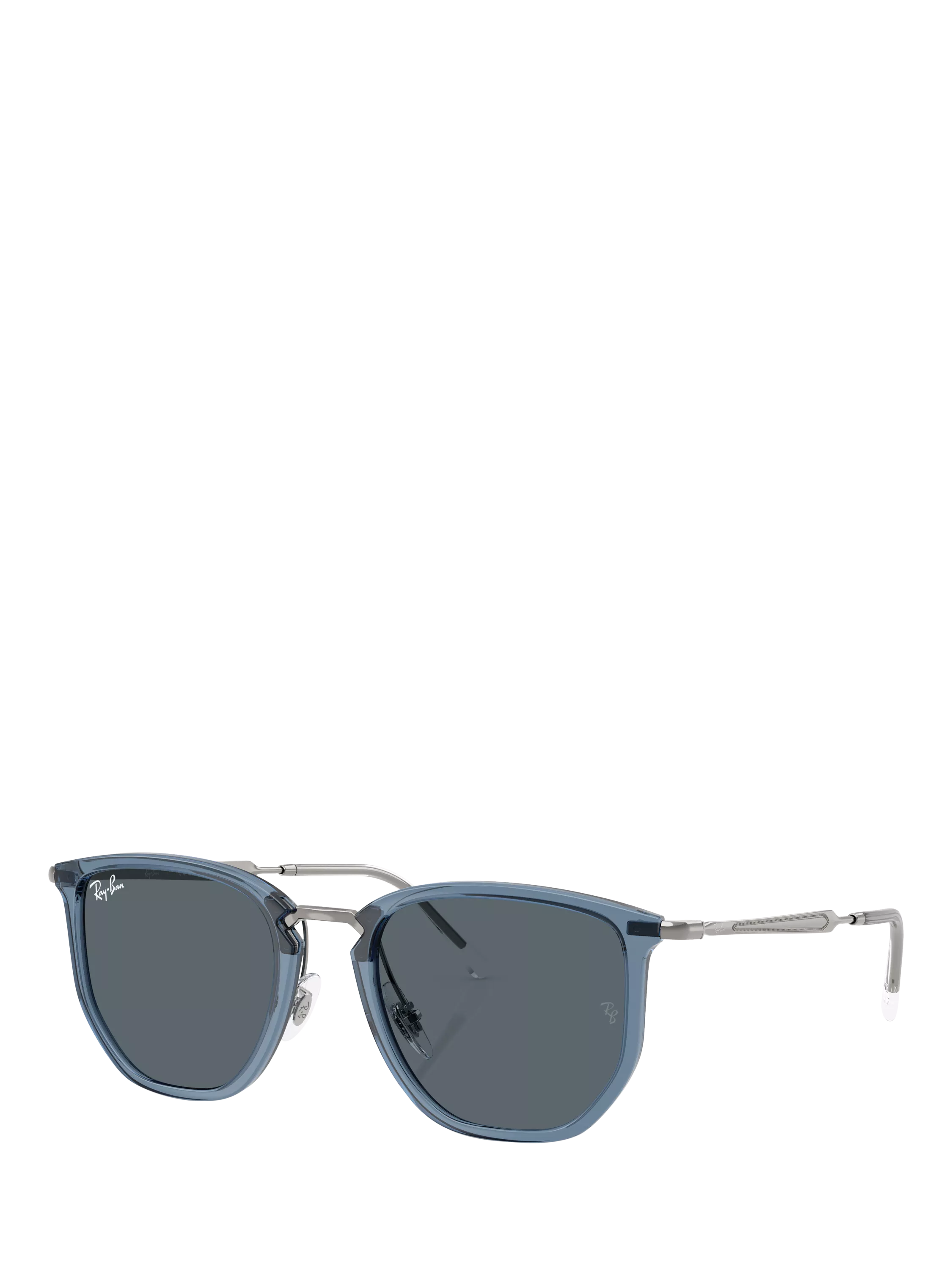 Ray-Ban RB4451 angular sunglasses light blue and grey, UK version