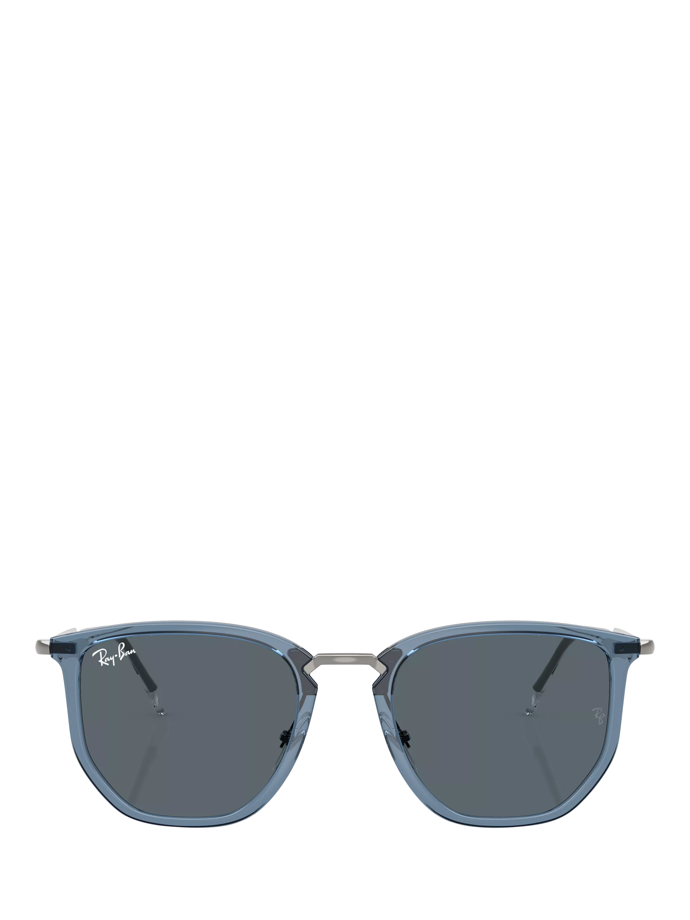 Ray-Ban RB4451 angular sunglasses light blue and grey, UK version