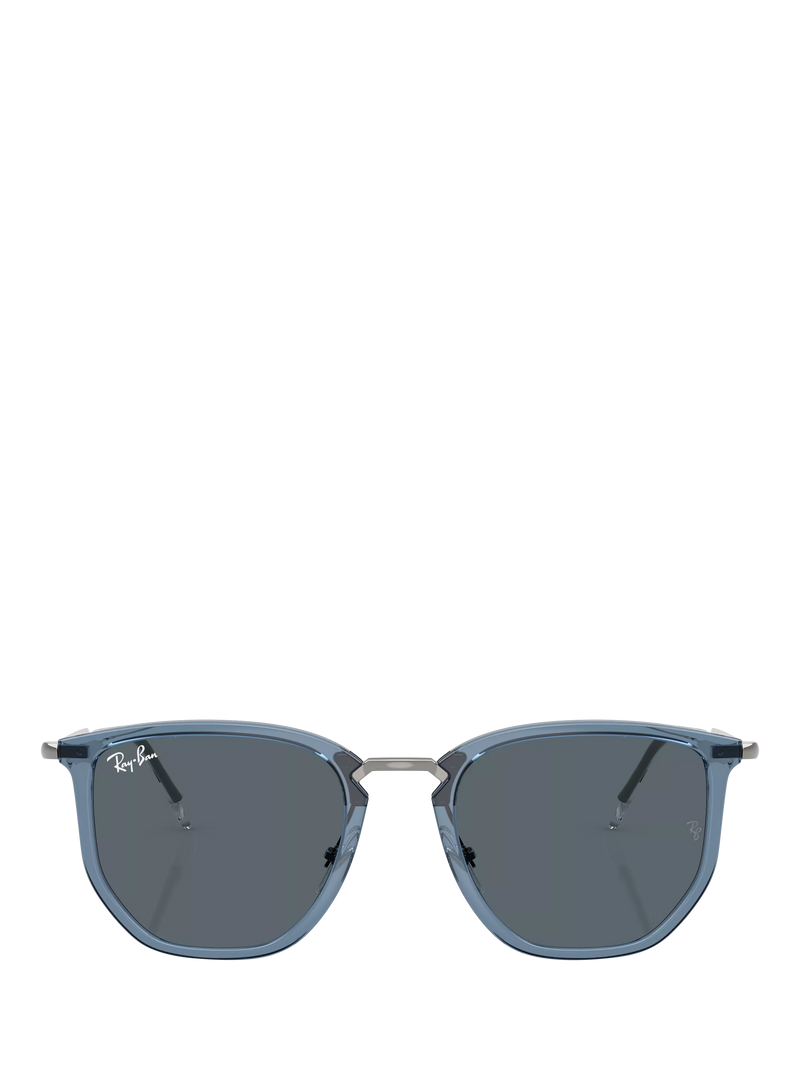 Ray-Ban RB4451 angular sunglasses light blue and grey, UK version