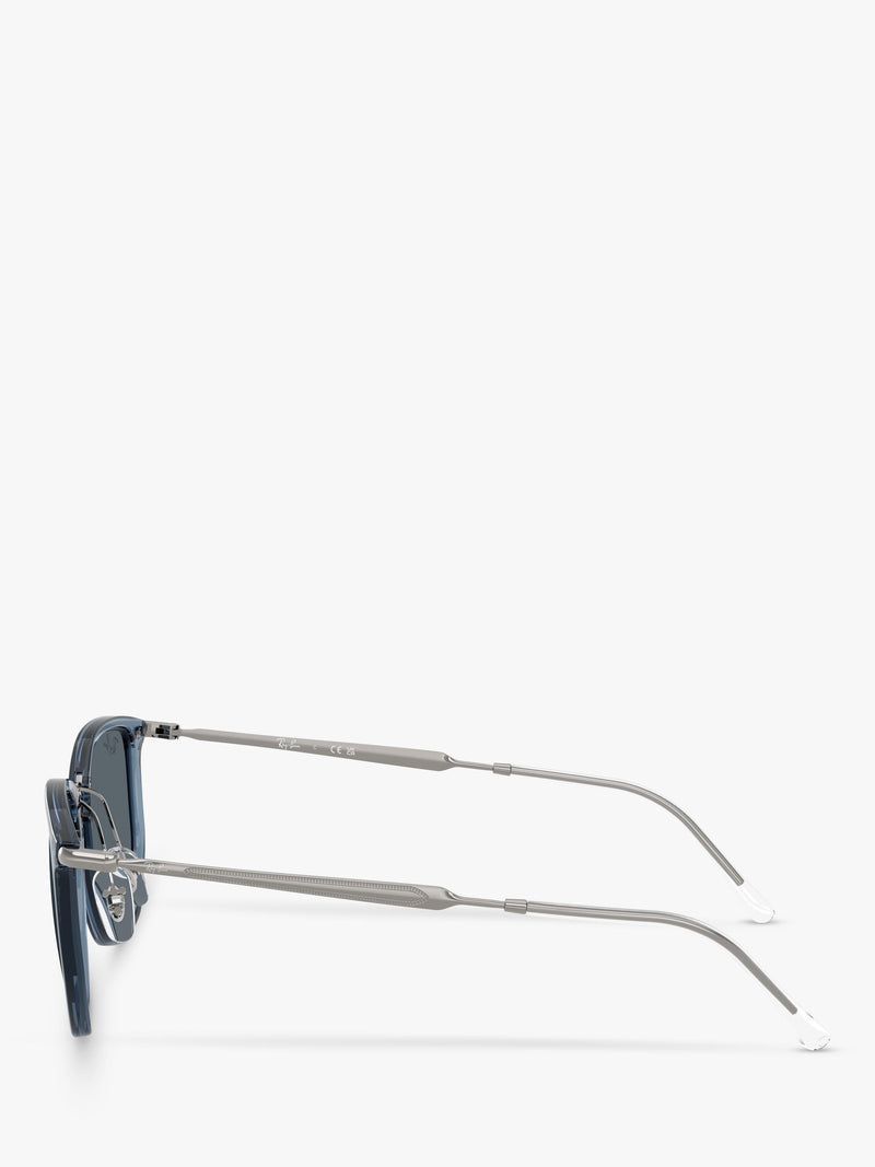 Ray-Ban RB4451 angular sunglasses light blue and grey, UK version