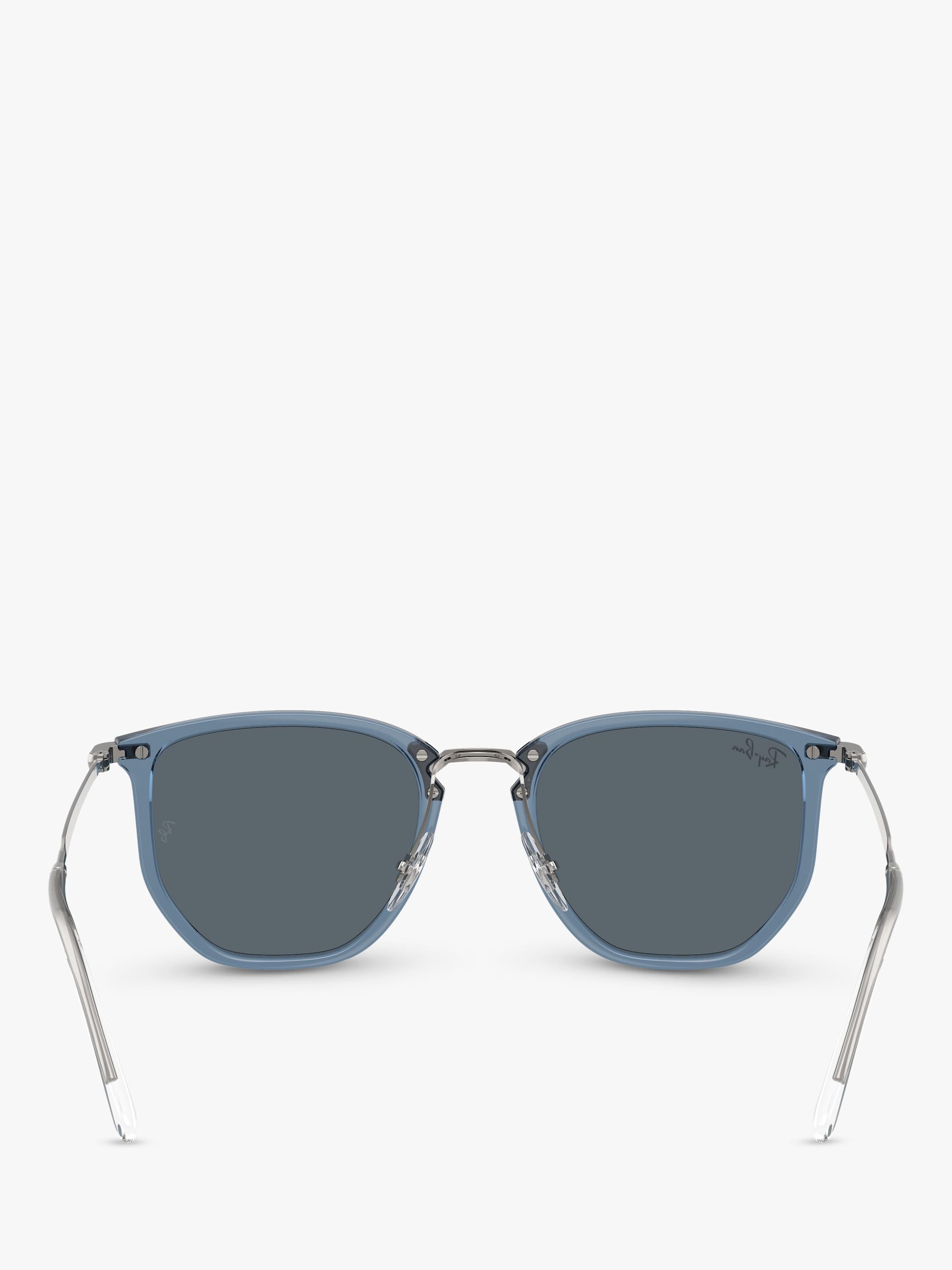 Ray-Ban RB4451 angular sunglasses light blue and grey, UK version
