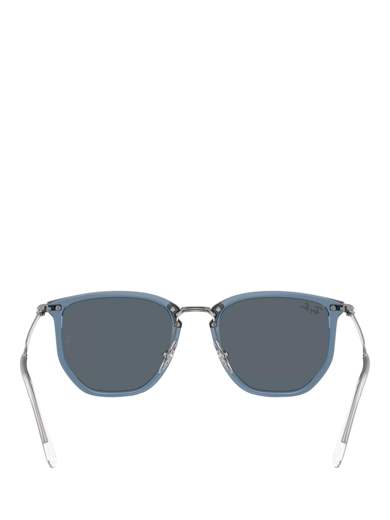 Ray-Ban RB4451 angular sunglasses light blue and grey, UK version