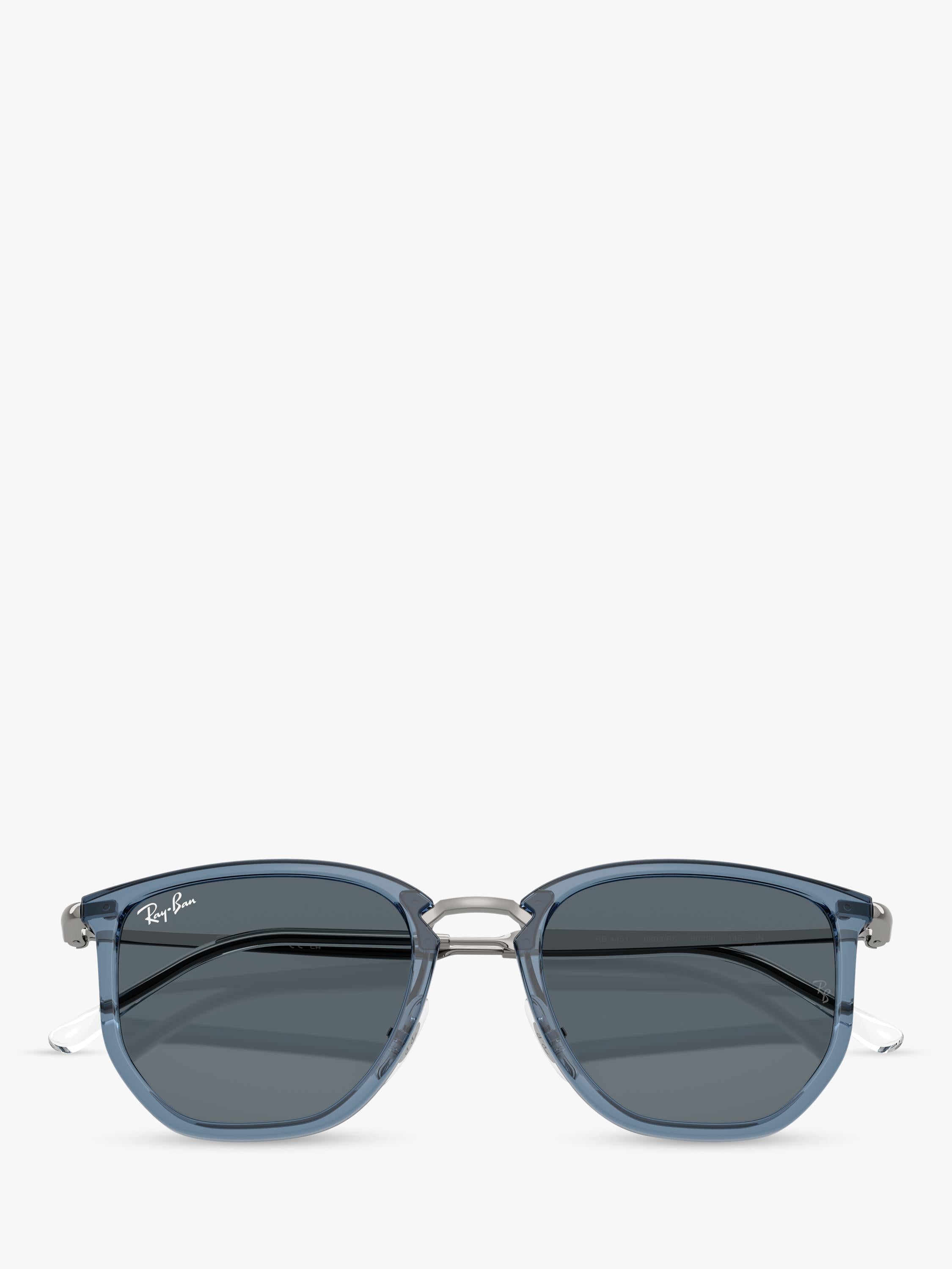 Ray-Ban RB4451 angular sunglasses light blue and grey, UK version