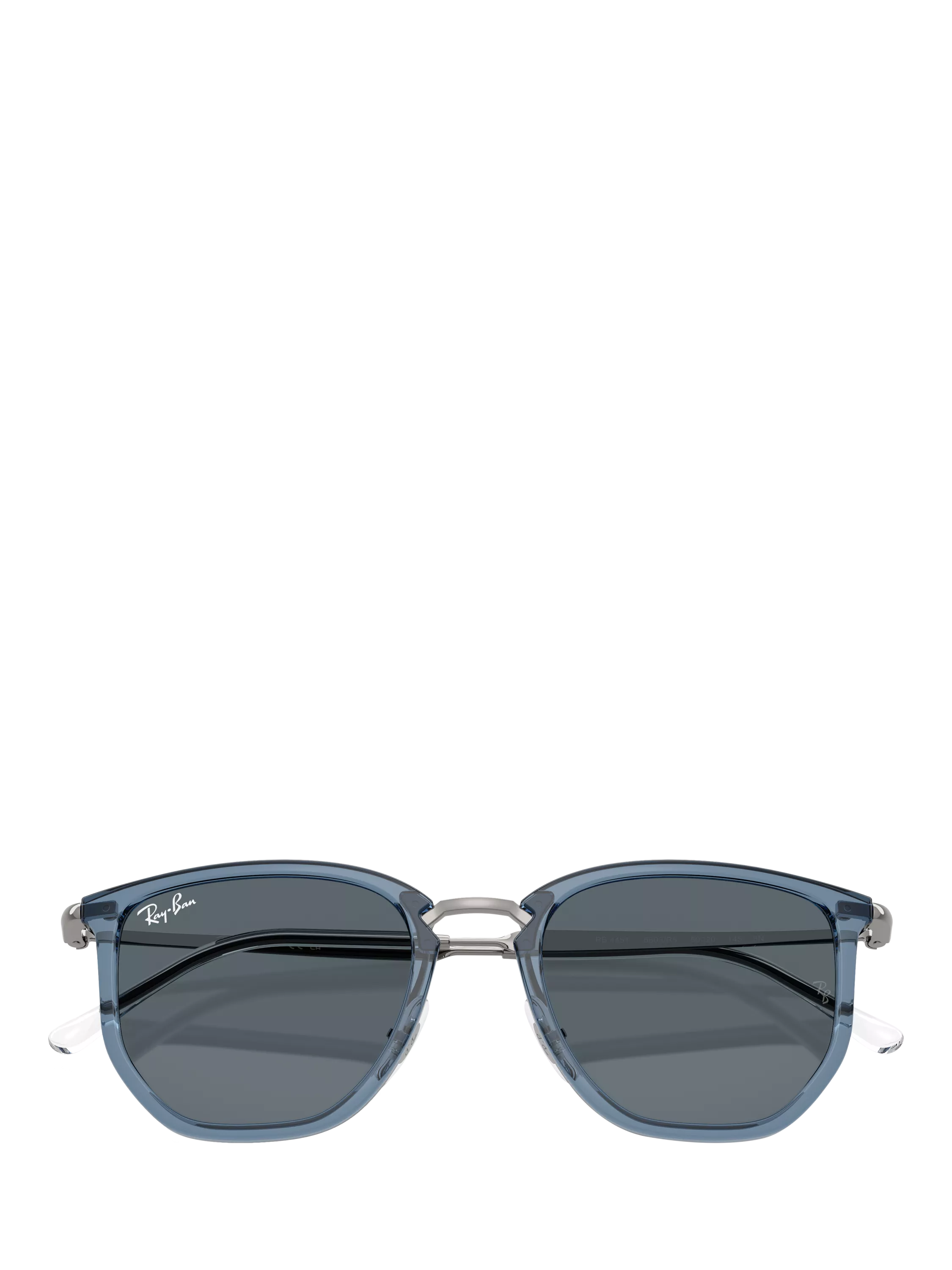 Ray-Ban RB4451 angular sunglasses light blue and grey, UK version