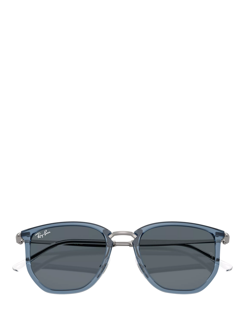 Ray-Ban RB4451 angular sunglasses light blue and grey, UK version