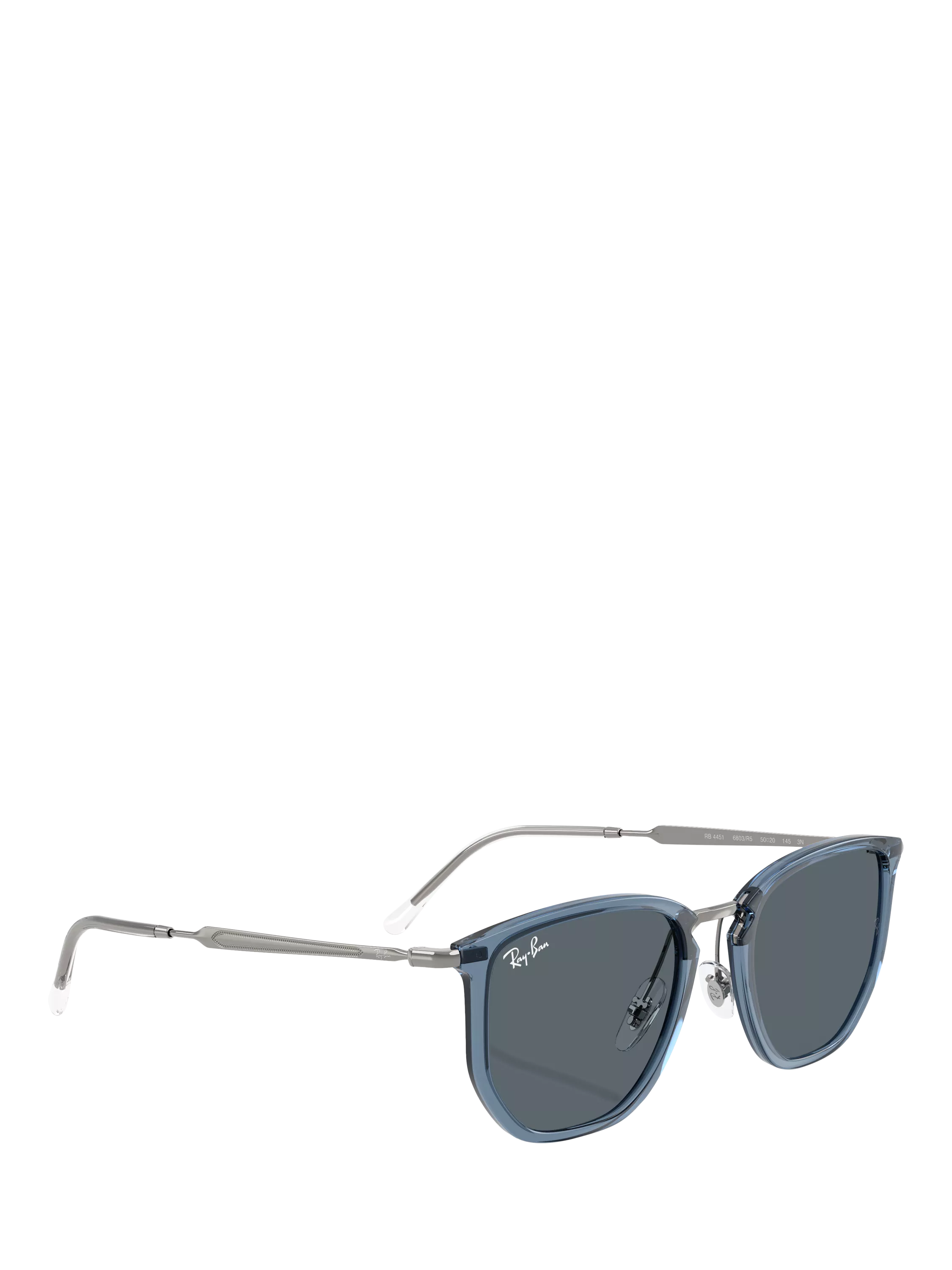 Ray-Ban RB4451 angular sunglasses light blue and grey, UK version