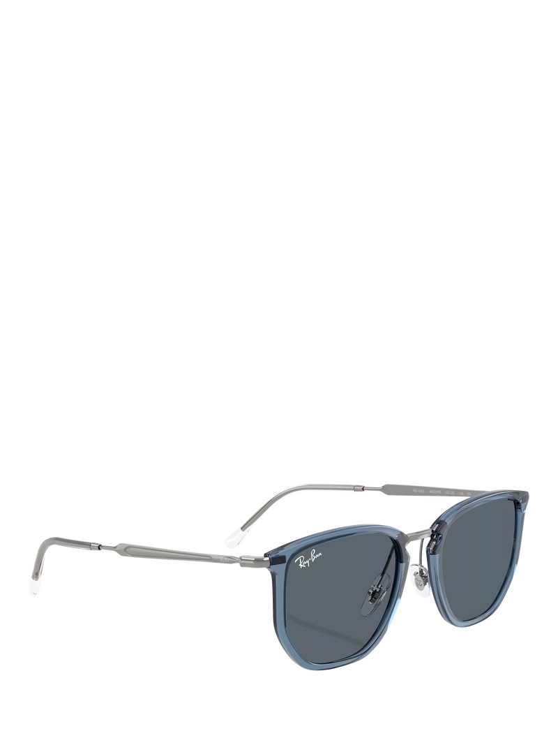 Ray-Ban RB4451 angular sunglasses light blue and grey, UK version
