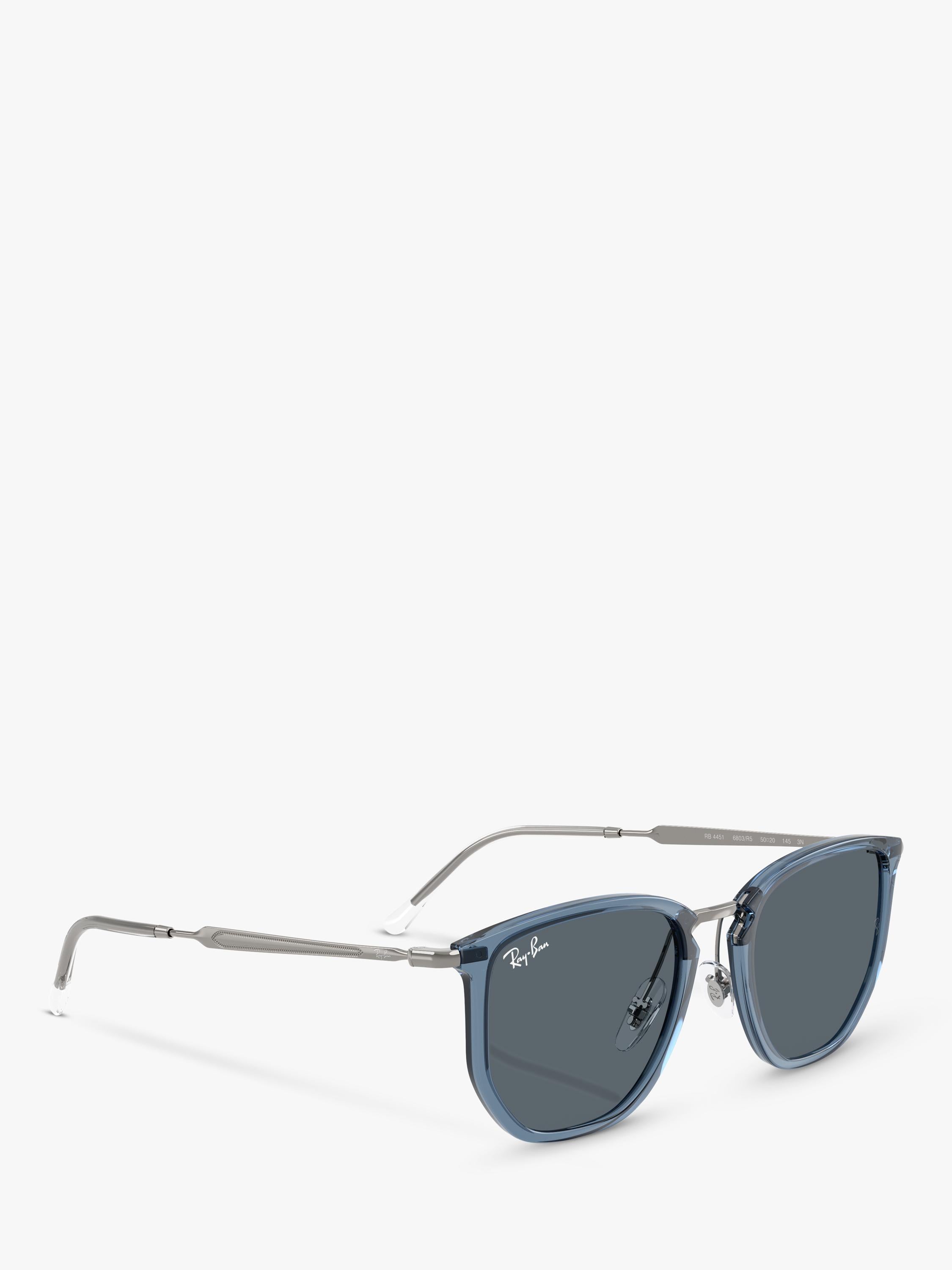 Ray-Ban RB4451 angular sunglasses light blue and grey, UK version