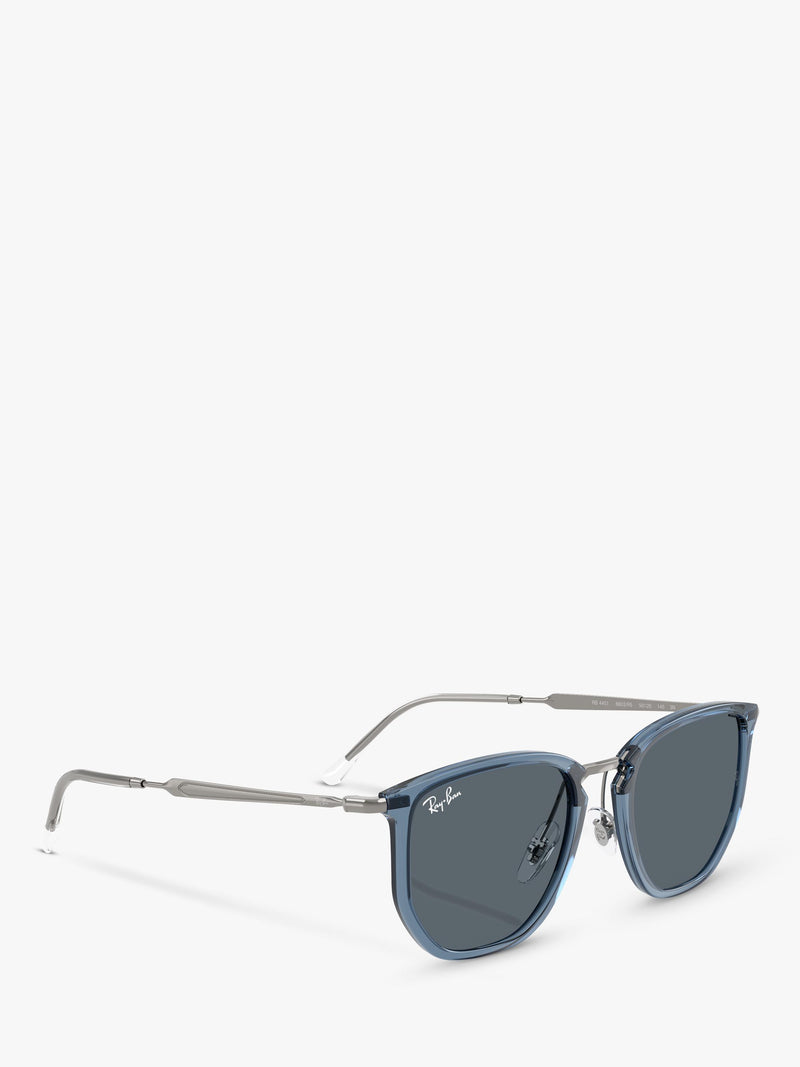 Ray-Ban RB4451 angular sunglasses light blue and grey, UK version
