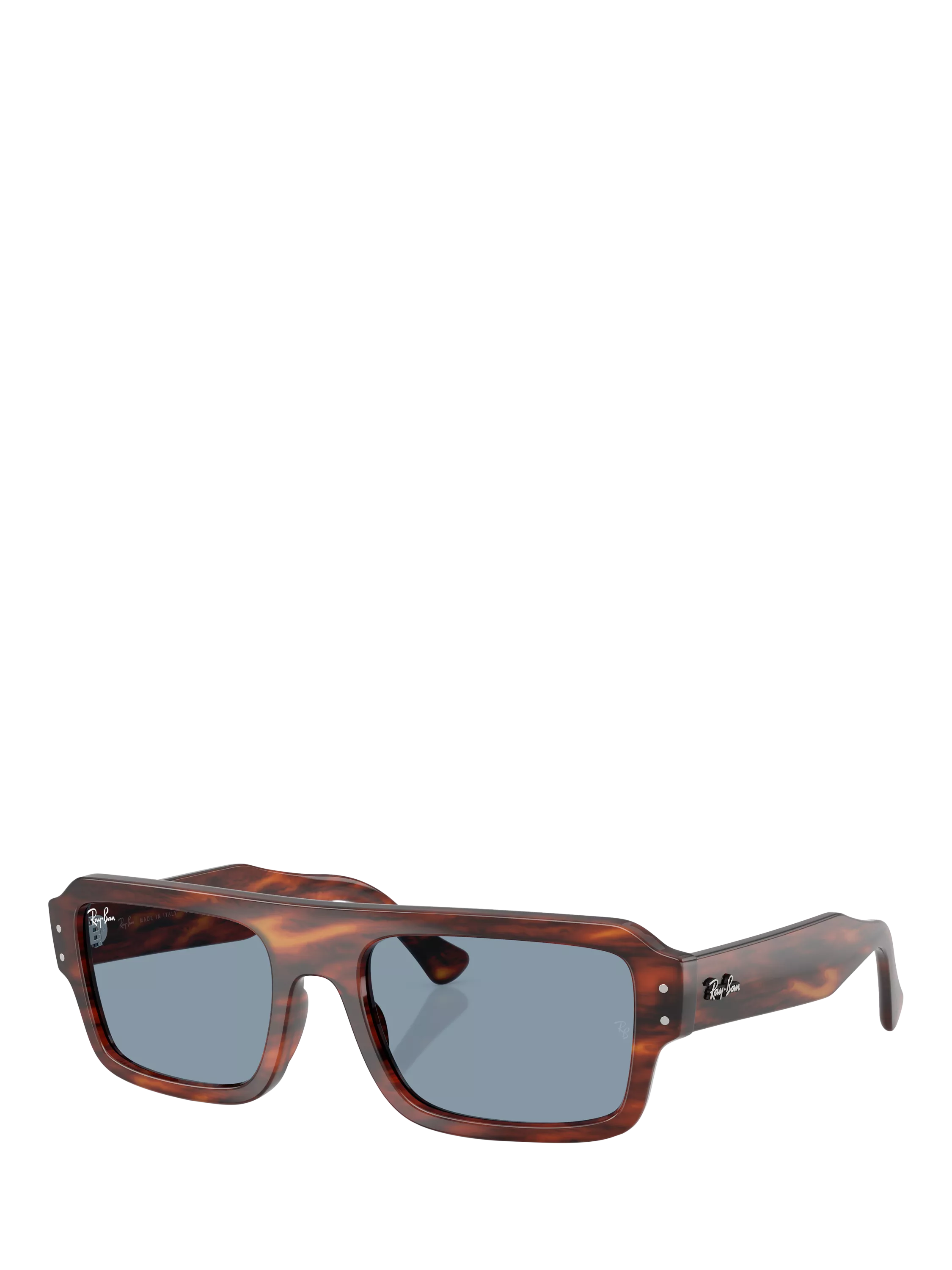 Ray-Ban Lukas rectangular sunglasses Havana Blue glass lens, UK version