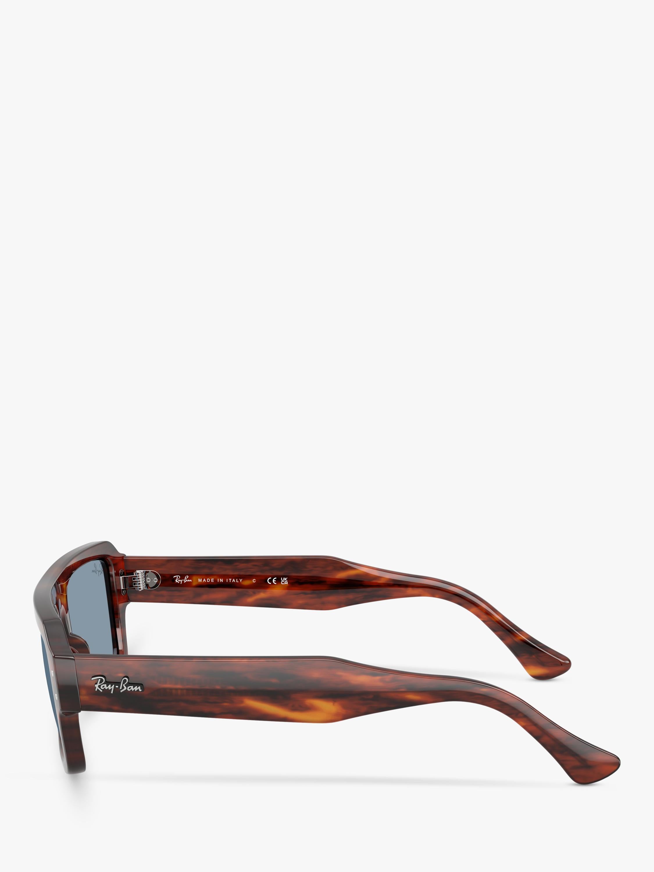 Ray-Ban Lukas rectangular sunglasses Havana Blue glass lens, UK version