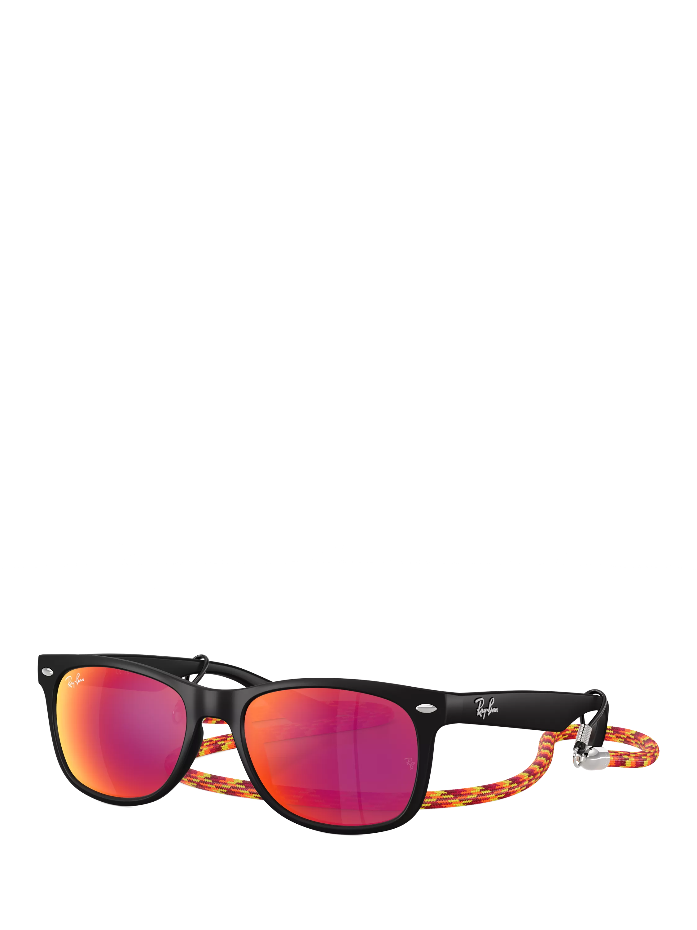 Ray-Ban Junior RJ9052 square sunglasses black/orange, imported from the UK