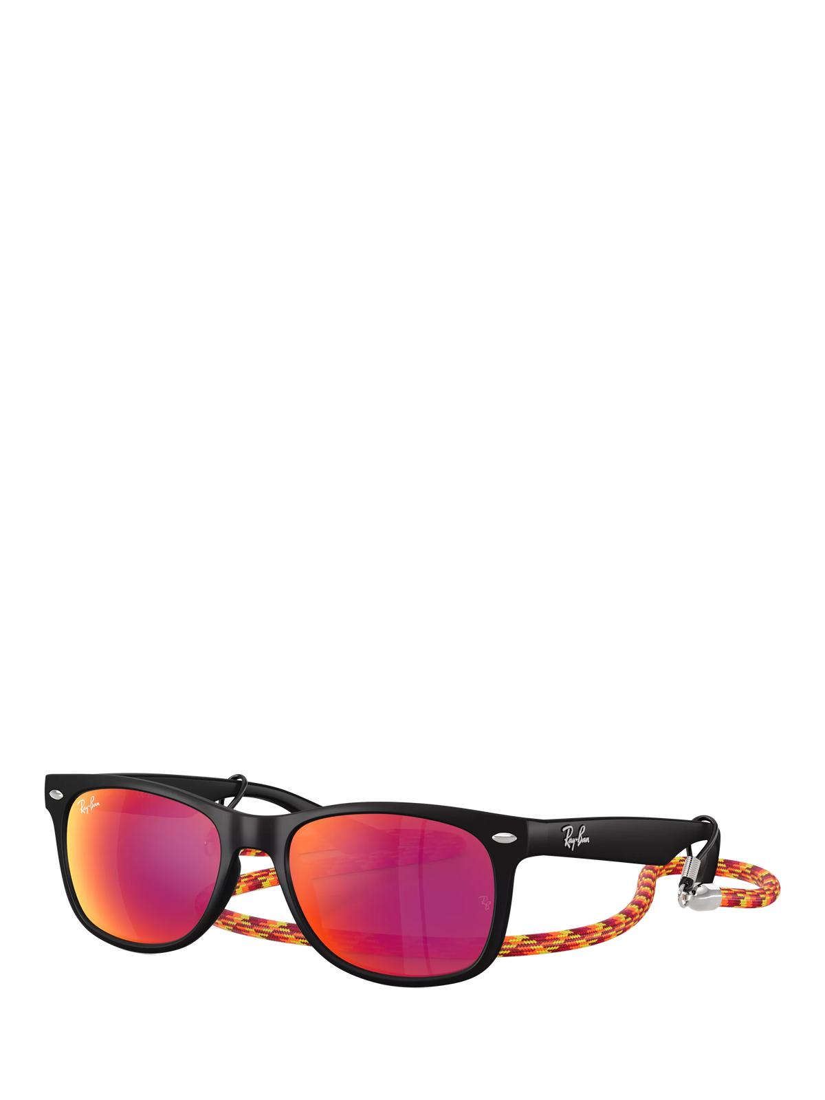 Ray-Ban Junior RJ9052 square sunglasses black/orange, imported from the UK