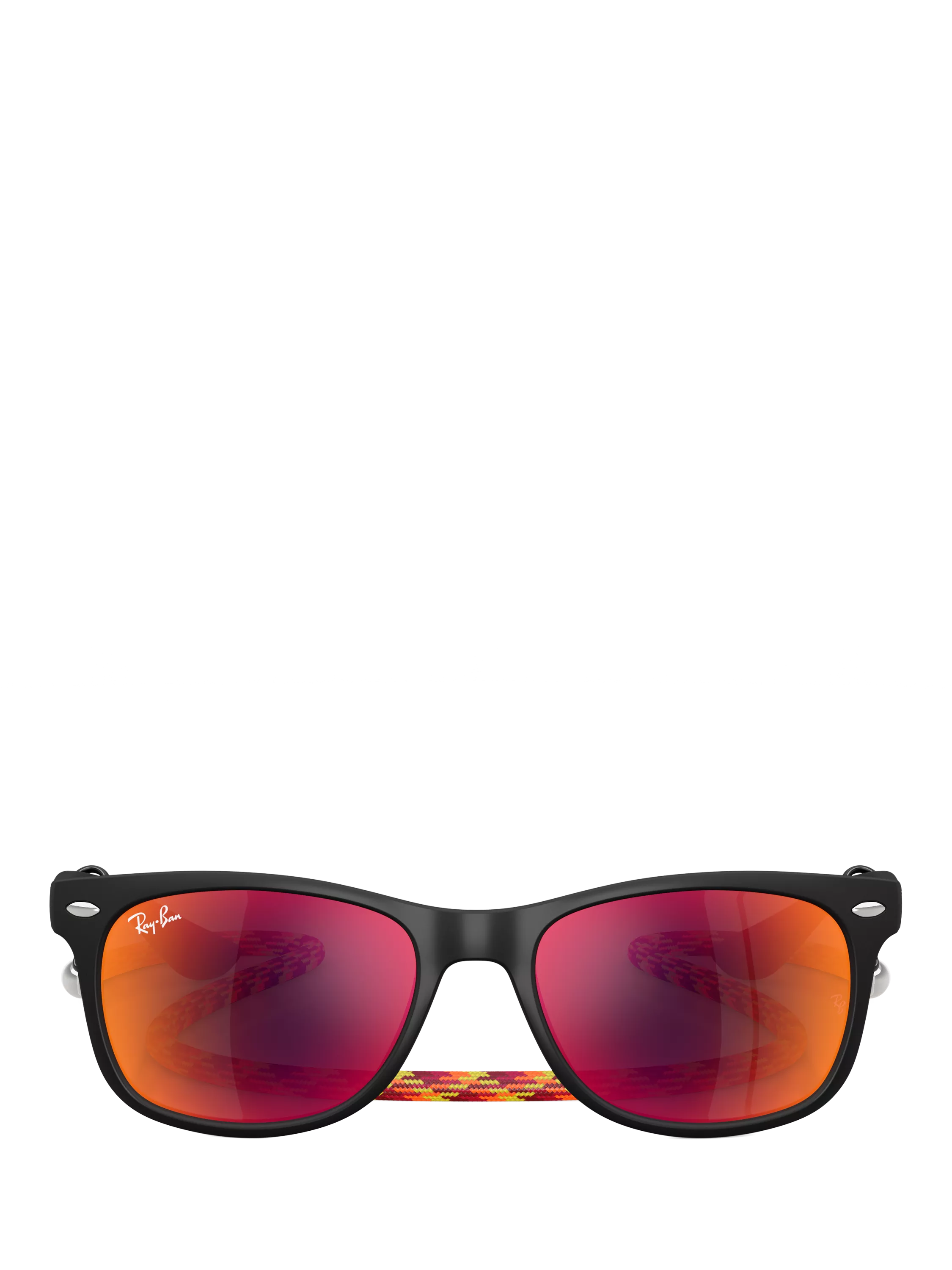 Ray-Ban Junior RJ9052 square sunglasses black/orange, imported from the UK