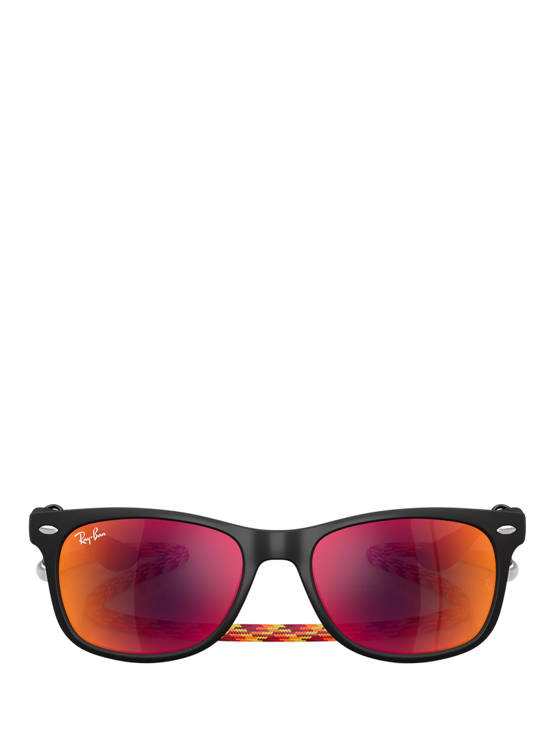Ray-Ban Junior RJ9052 square sunglasses black/orange, imported from the UK