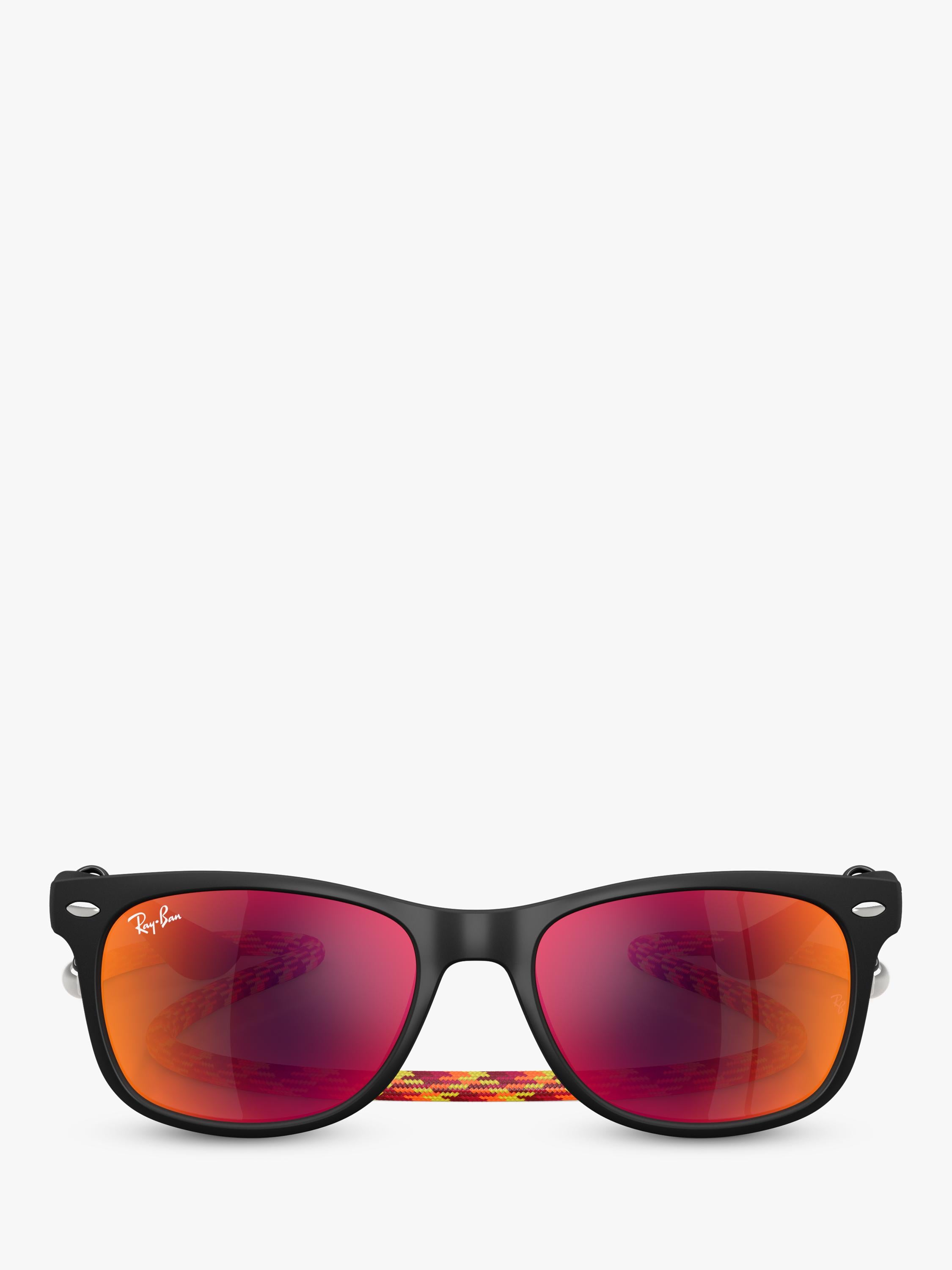 Ray-Ban Junior RJ9052 square sunglasses black/orange, imported from the UK