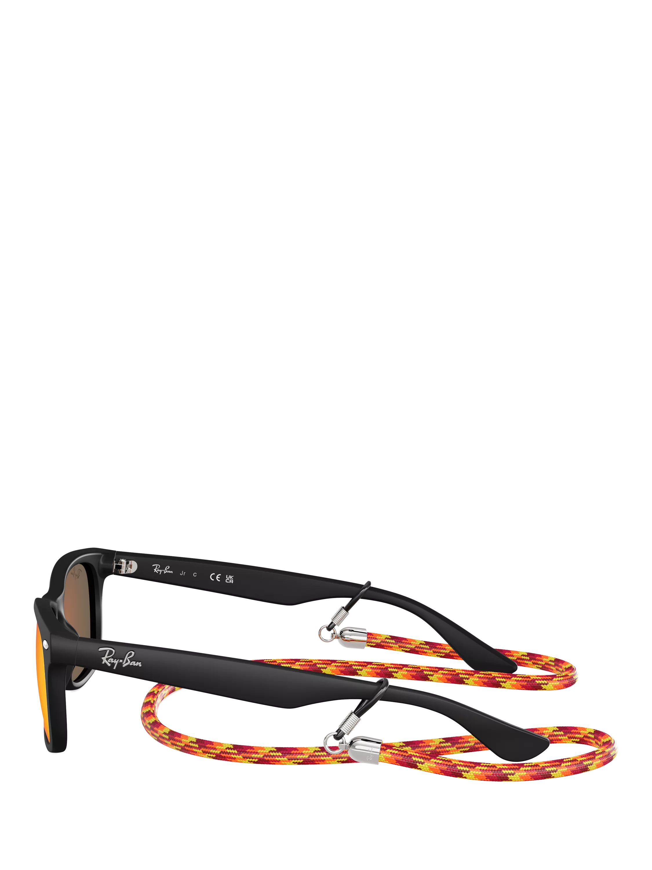 Ray-Ban Junior RJ9052 square sunglasses black/orange, imported from the UK