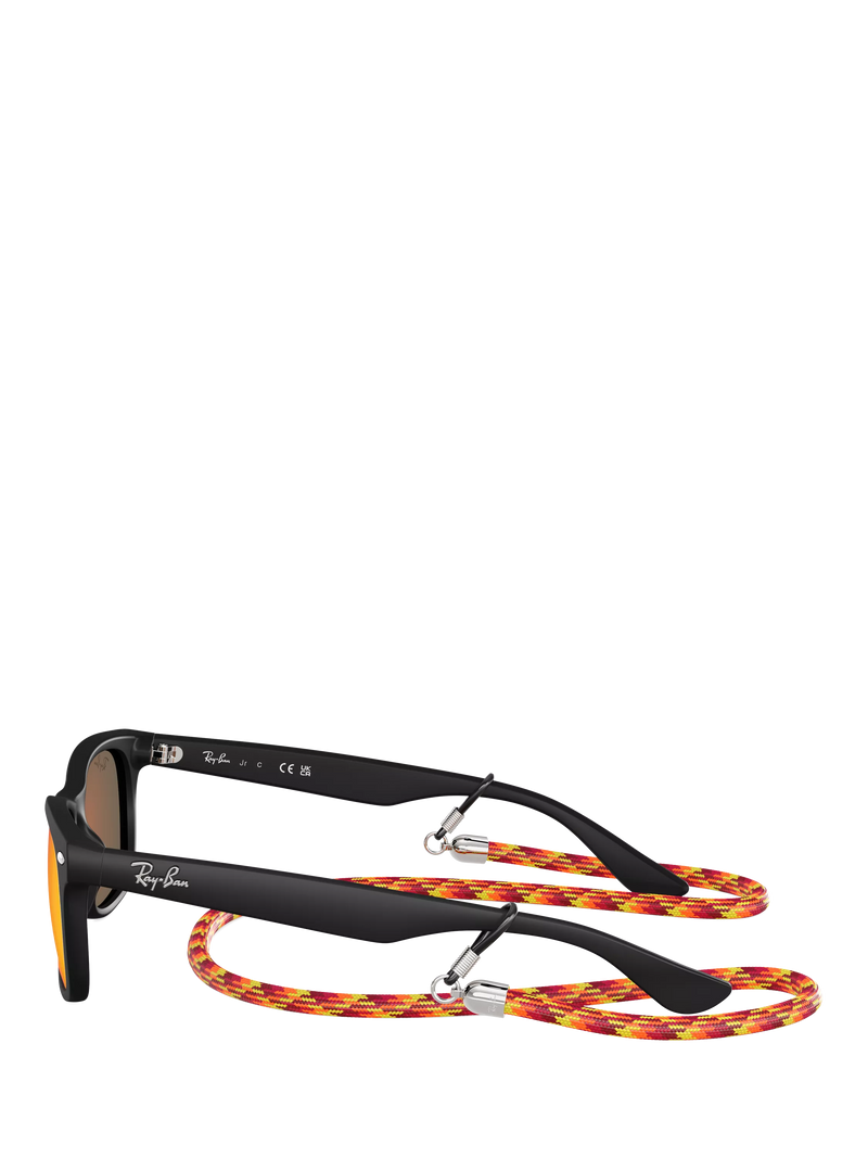 Ray-Ban Junior RJ9052 square sunglasses black/orange, imported from the UK