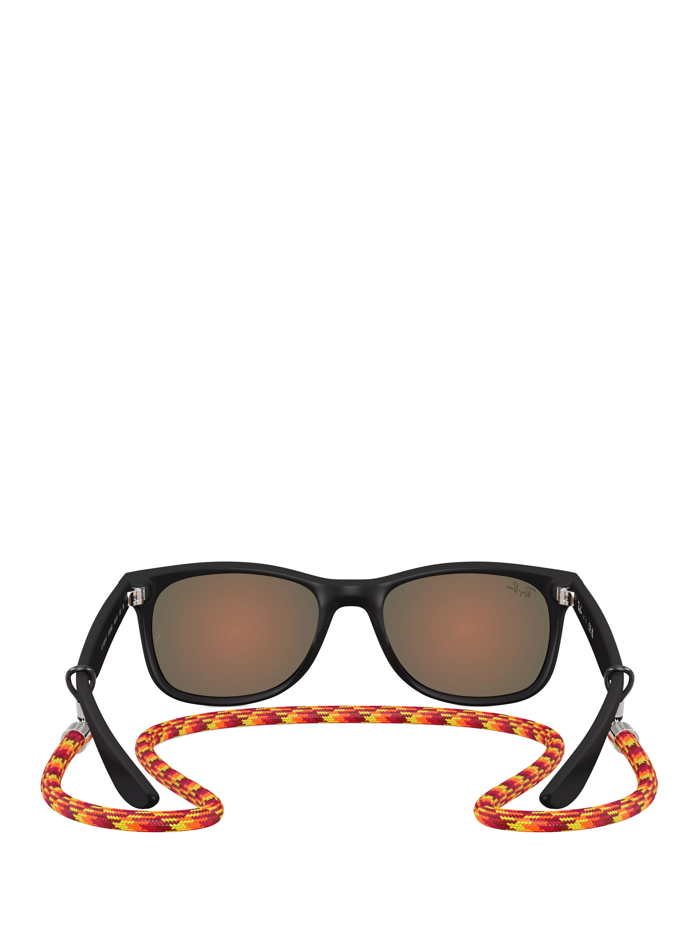 Ray-Ban Junior RJ9052 square sunglasses black/orange, imported from the UK