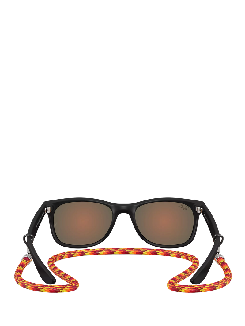 Ray-Ban Junior RJ9052 square sunglasses black/orange, imported from the UK