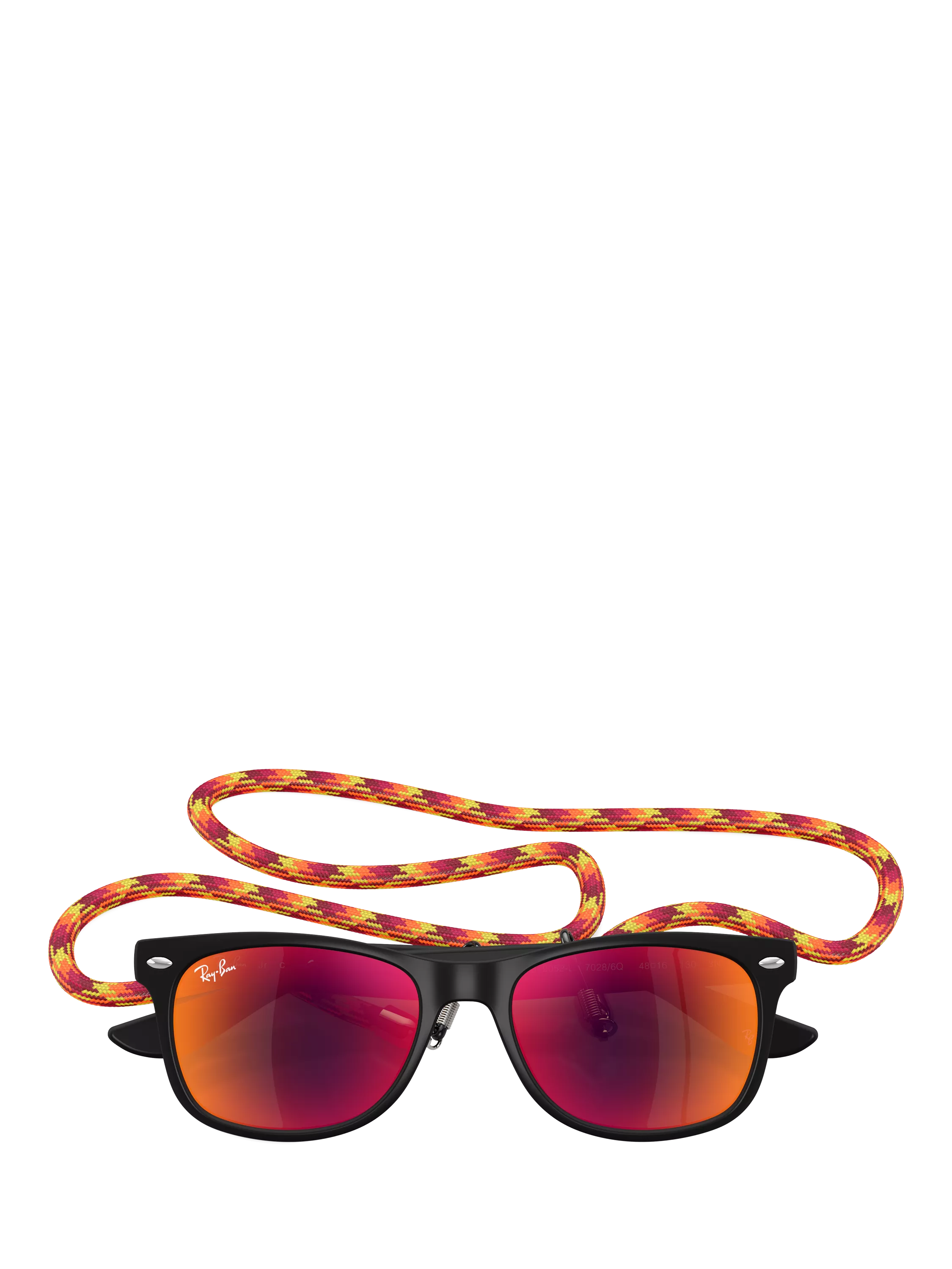 Ray-Ban Junior RJ9052 square sunglasses black/orange, imported from the UK
