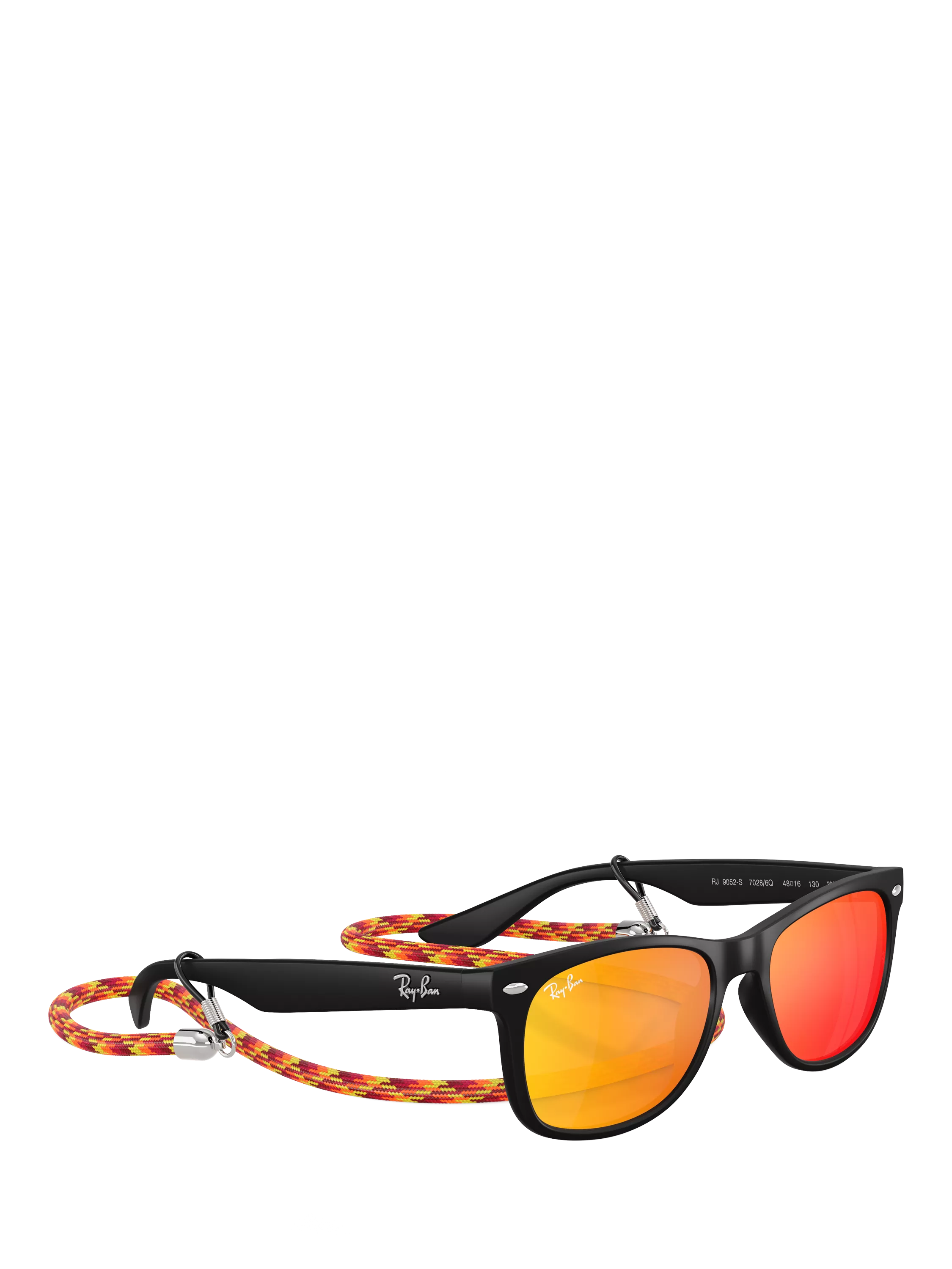 Ray-Ban Junior RJ9052 square sunglasses black/orange, imported from the UK
