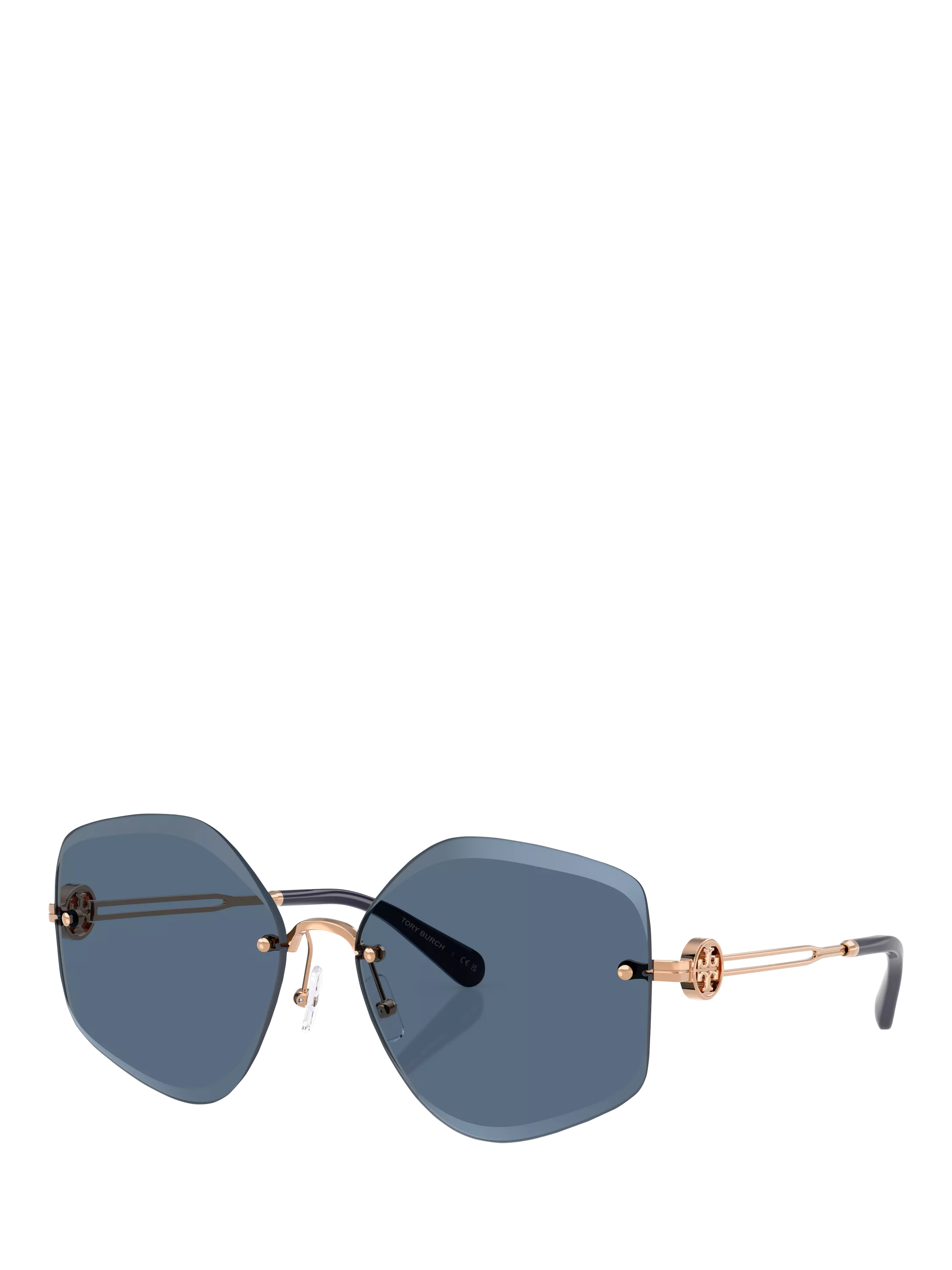 Tory Burch TY6111 irregular sunglasses with pink frame and tinted lenses, UK version