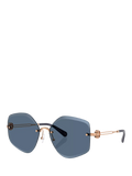 Tory Burch TY6111 irregular sunglasses with pink frame and tinted lenses, UK version