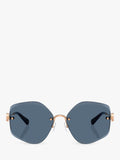 Tory Burch TY6111 irregular sunglasses with pink frame and tinted lenses, UK version