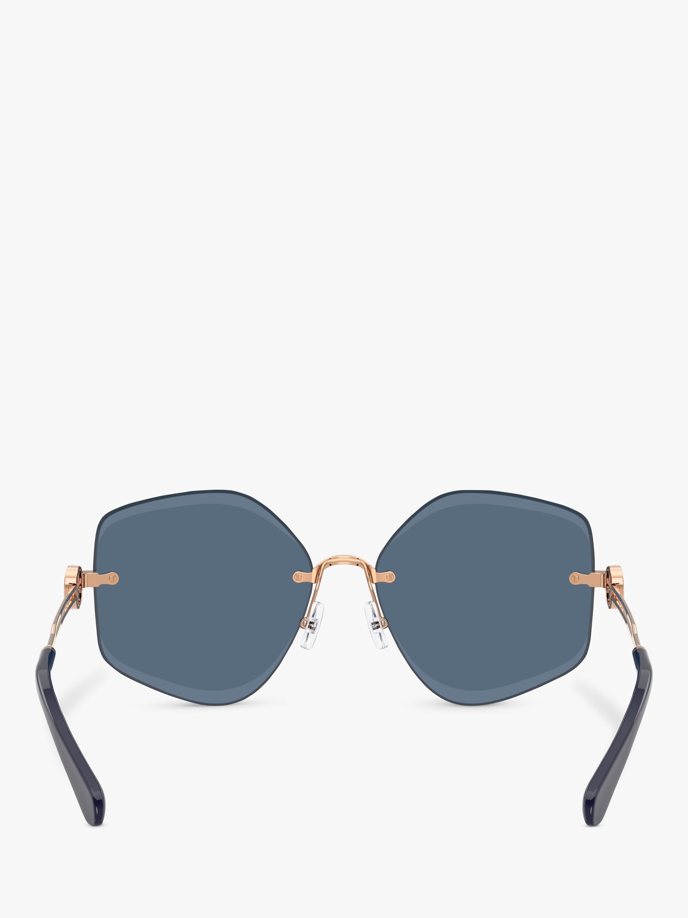 Tory Burch TY6111 irregular sunglasses with pink frame and tinted lenses, UK version