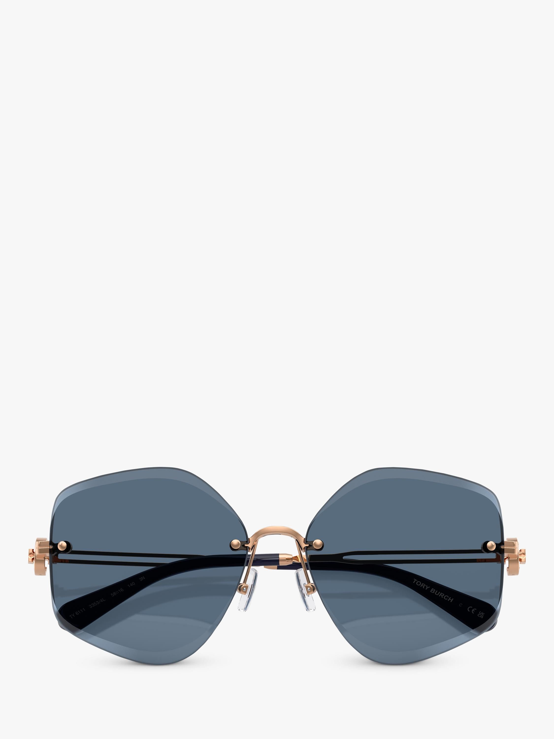 Tory Burch TY6111 irregular sunglasses with pink frame and tinted lenses, UK version