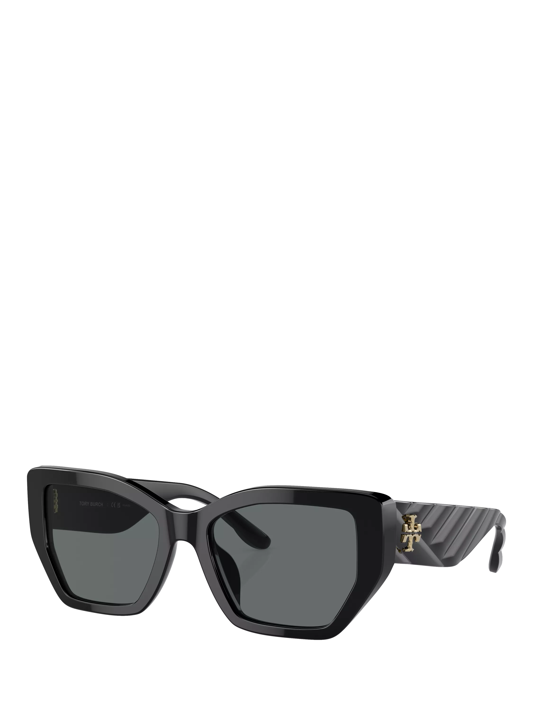 Tory Burch women's irregular polarised sunglasses black, imported from the UK