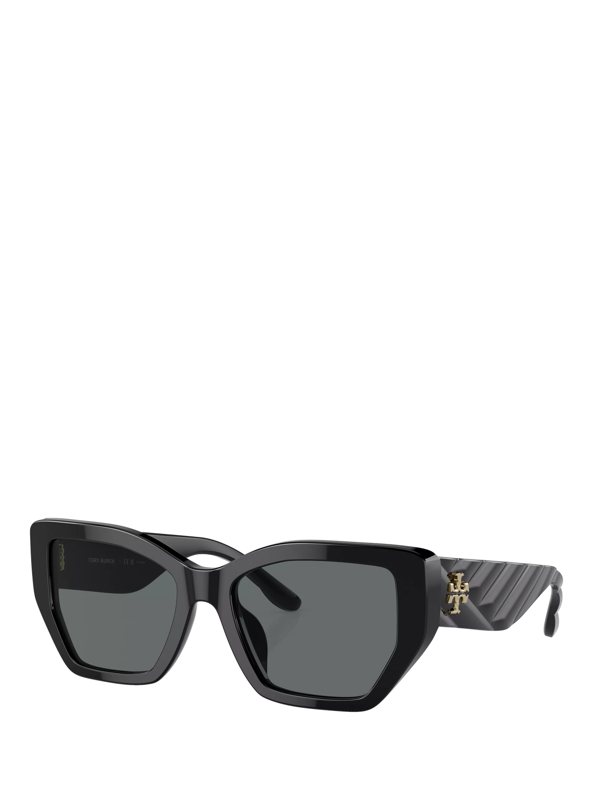 Tory Burch women's irregular polarised sunglasses black, imported from the UK