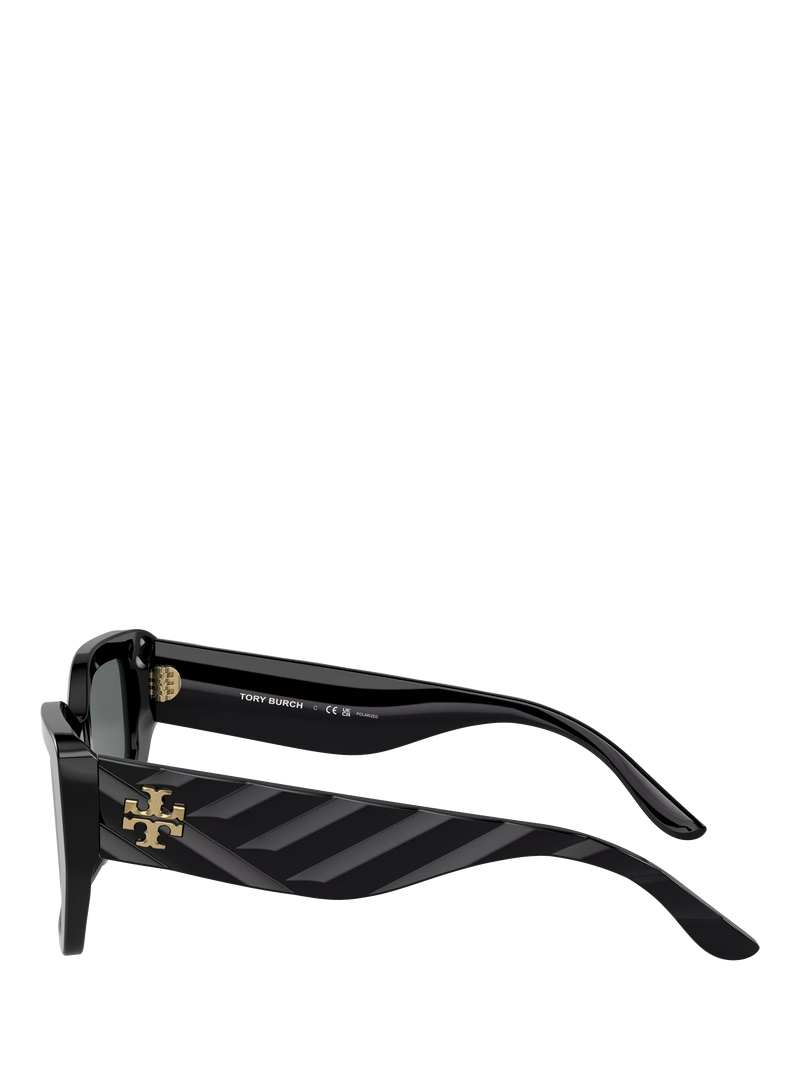 Tory Burch women's irregular polarised sunglasses black, imported from the UK