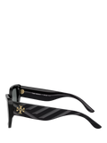 Tory Burch women's irregular polarised sunglasses black, imported from the UK