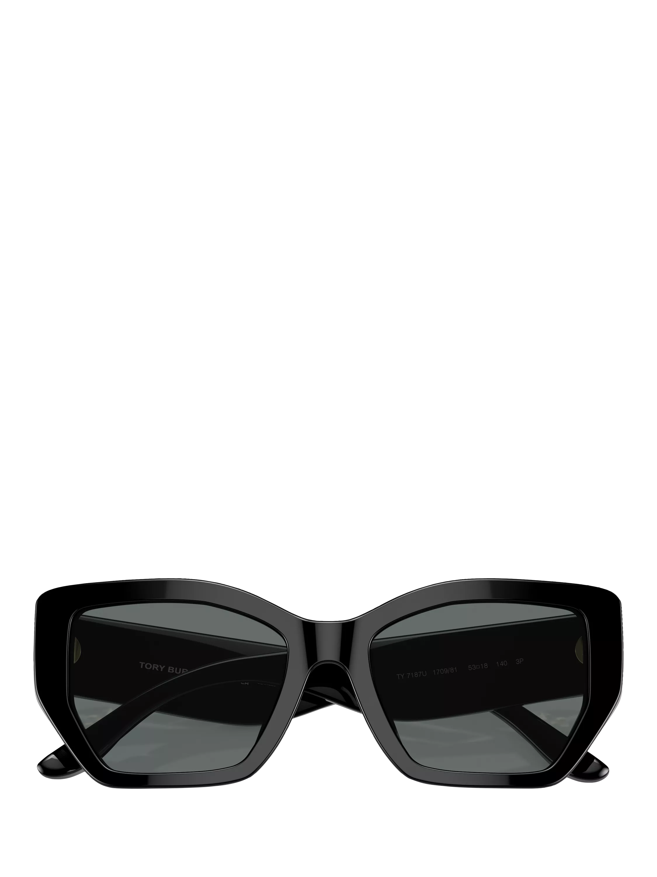Tory Burch women's irregular polarised sunglasses black, imported from the UK