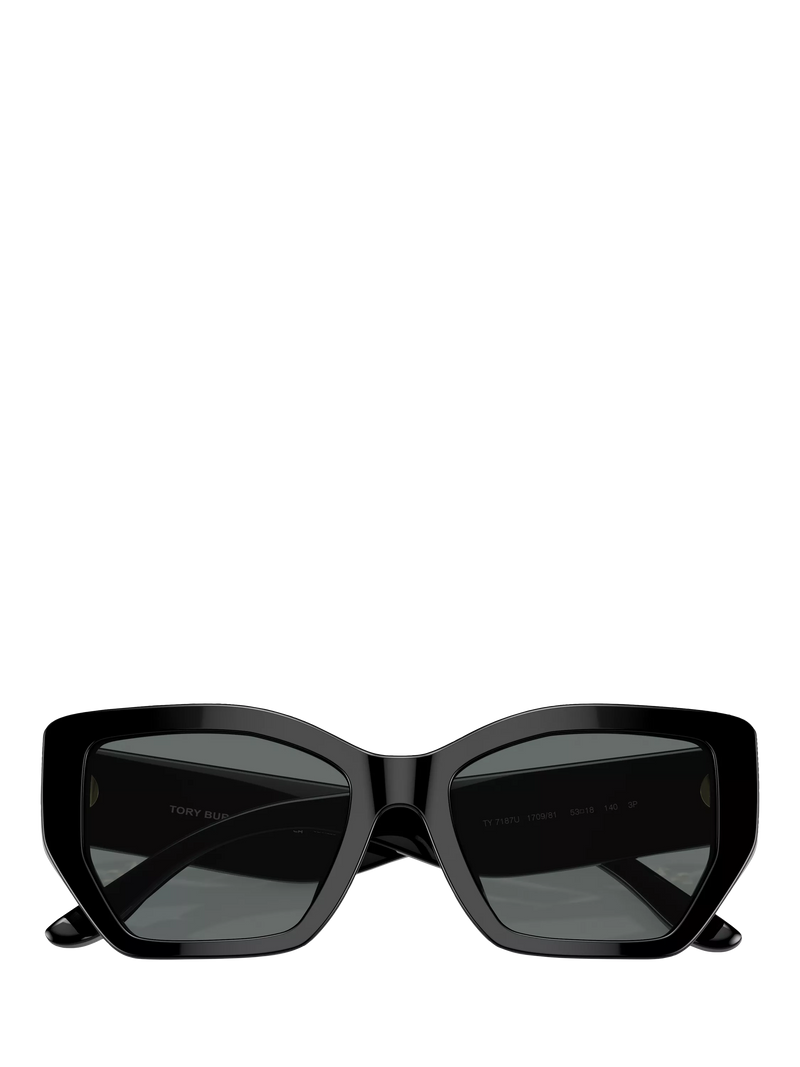 Tory Burch women's irregular polarised sunglasses black, imported from the UK