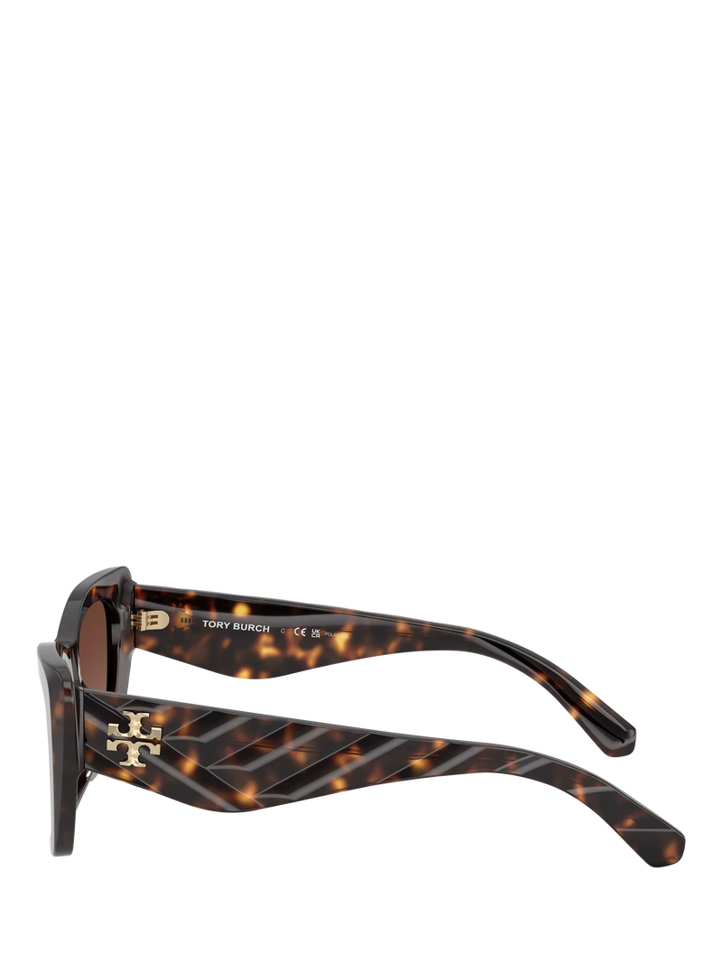 Tory Burch polarised cat eye sunglasses in Havana brown (British brand)