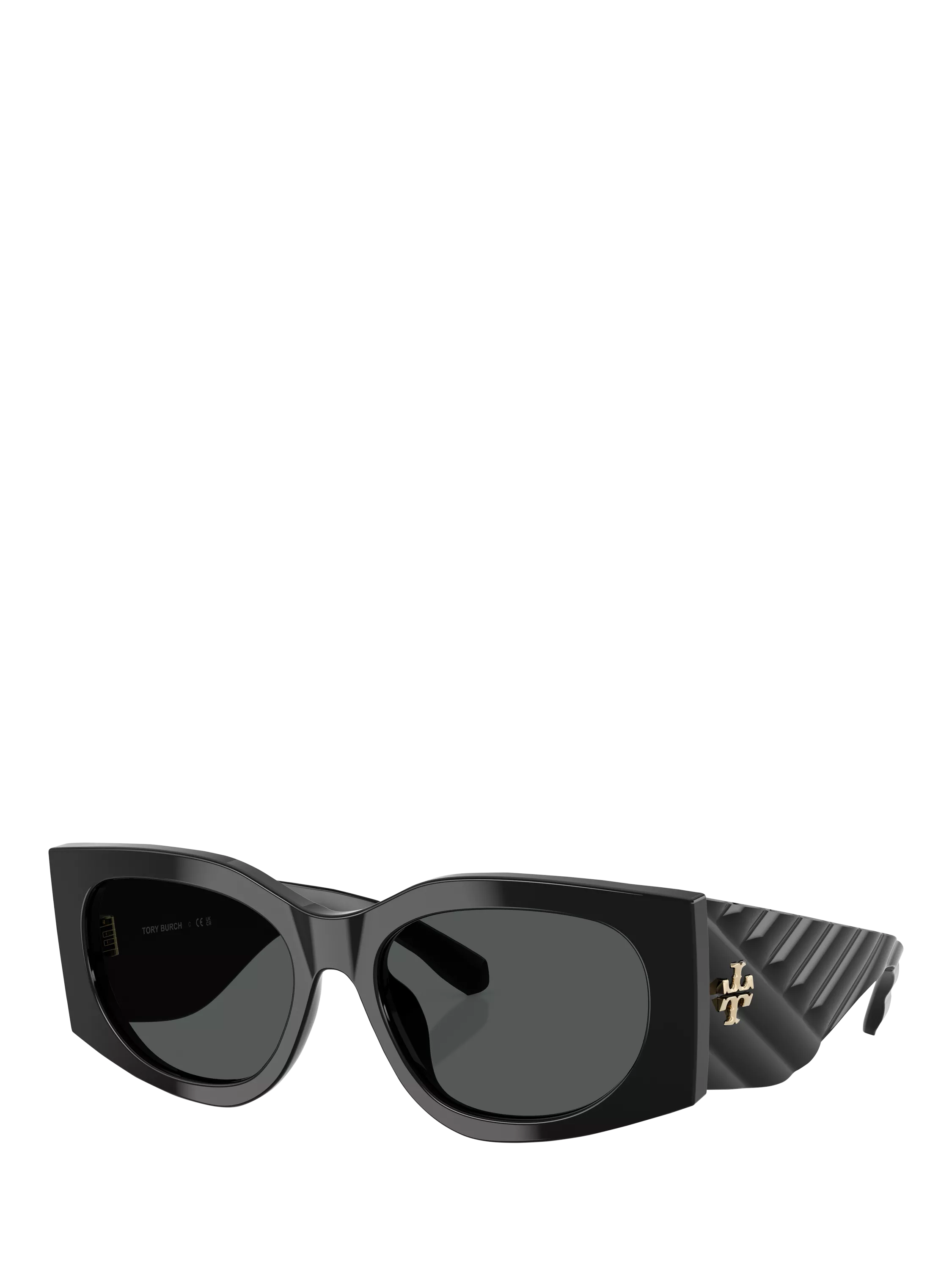 Tory Burch black rectangular sunglasses with polyamide frame, UK version