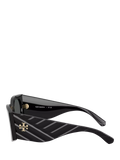 Tory Burch black rectangular sunglasses with polyamide frame, UK version