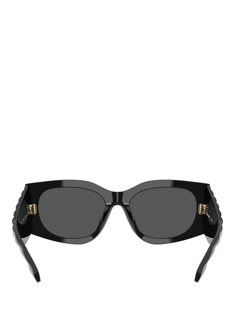 Tory Burch black rectangular sunglasses with polyamide frame, UK version