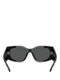 Tory Burch black rectangular sunglasses with polyamide frame, UK version