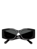Tory Burch black rectangular sunglasses with polyamide frame, UK version