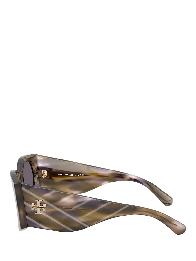 Tory Burch women's rectangular sunglasses purple/red 56mm, imported from the UK