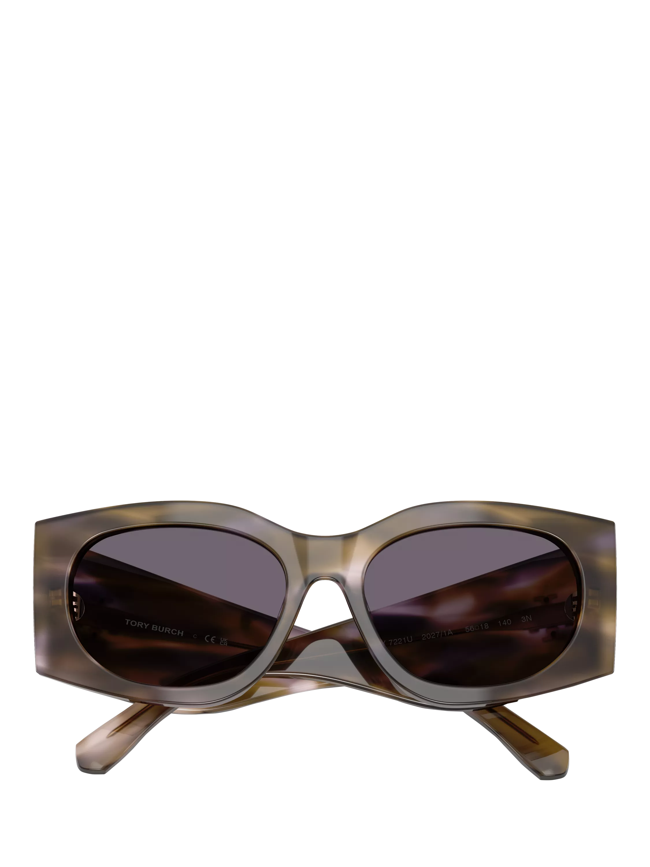 Tory Burch women's rectangular sunglasses purple/red 56mm, imported from the UK
