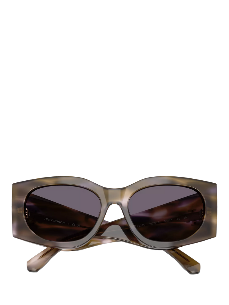 Tory Burch women's rectangular sunglasses purple/red 56mm, imported from the UK